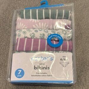 Carter's Girls' Bikini Underwear - 7 Pack - Green and Pink